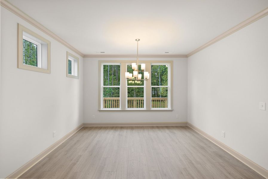 Representative unfurnished interior of a home built from the The Hampton by RobuckHomes in Baylee Ridge, Selma (Image 182).