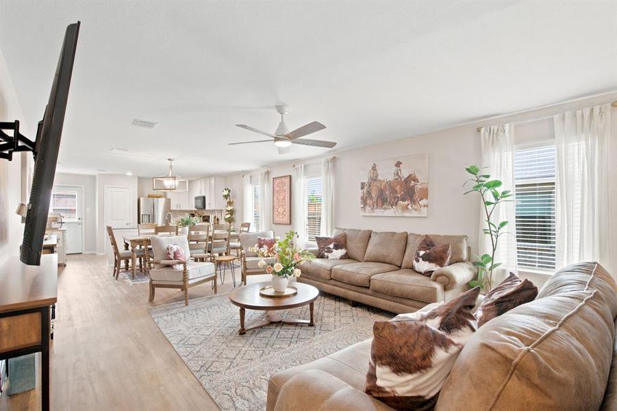 STUNNING Open living room of 1028 Naranjos Dr, Haslet TX in Rancho Canyon