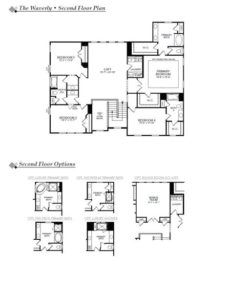 2D floor plan layout for the Waverly by Eastwood Homes in Rock Creek, Denver, NC (Image 5).