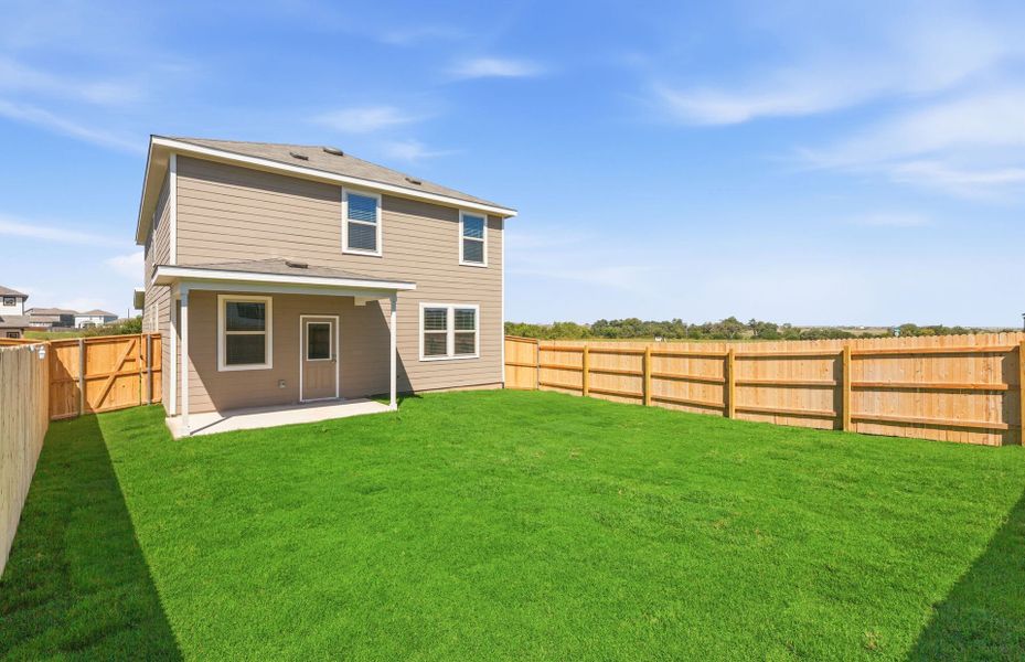 Exterior details and patio area of a home in Sonterra, Jarrell (Image 19).