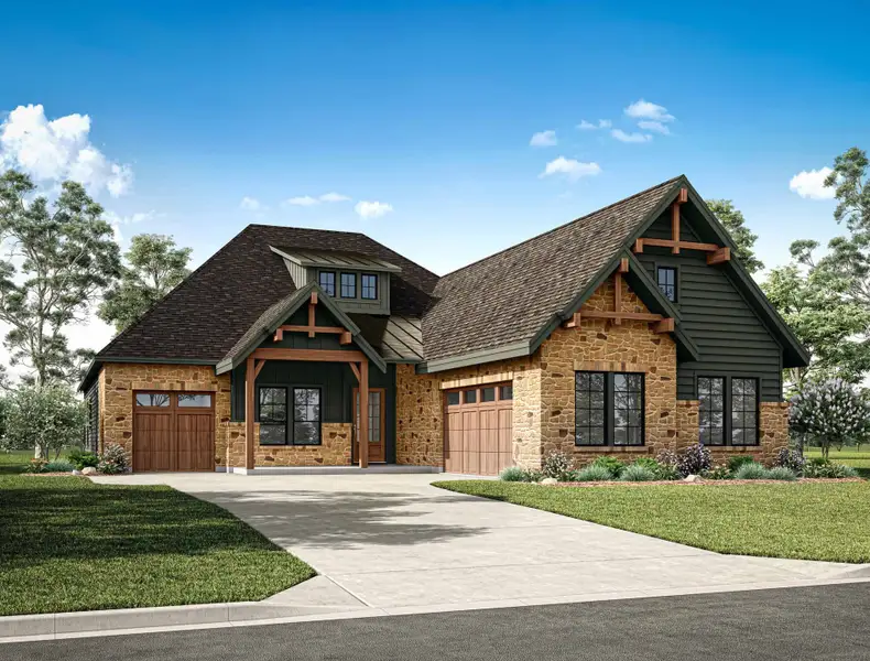 Representative exterior photo of a completed home built from the 2989 – Victory Series by Gracepoint Homes in Kresston, Montgomery, TX (Image 2). Representative exterior photo of a completed home built from the 2989 – Victory Series by Gracepoint Homes in Kresston, Montgomery, TX (Image 2).