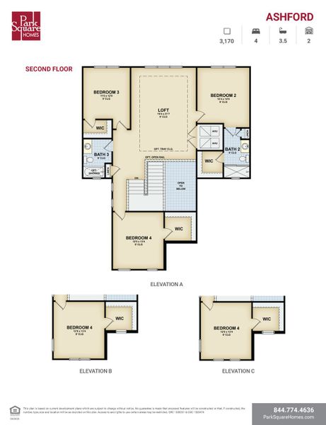 2D floor plan layout for the Ashford by Park Square Residential in The Sanctuary at Seaire, Parrish, FL (Image 5). 2D floor plan layout for the Ashford by Park Square Residential in The Sanctuary at Seaire, Parrish, FL (Image 5).