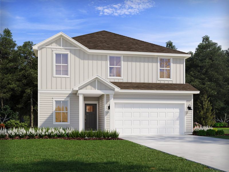 Representative exterior photo of a completed home built from the Rockwell by Meritage Homes in River Ridge, Clarksville, TN (Image 10).