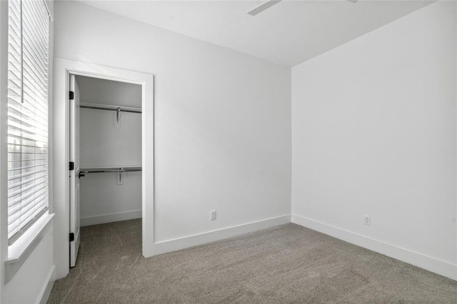 A rare find in a secondary bedroom at this price point is a walk in closet.