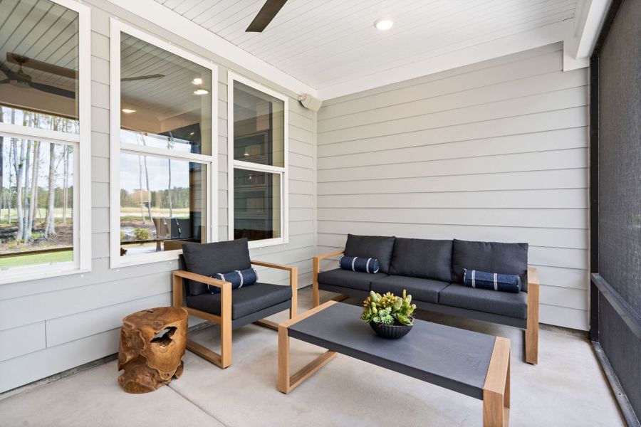 Exterior details and patio area of a home in Sun City Hilton Head, Bluffton (Image 32).