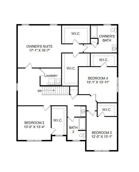 2D floor plan layout for the Covington by Keystone Custom Homes in Preserve at Mayes Meadow, Cornelius, NC (Image 6).