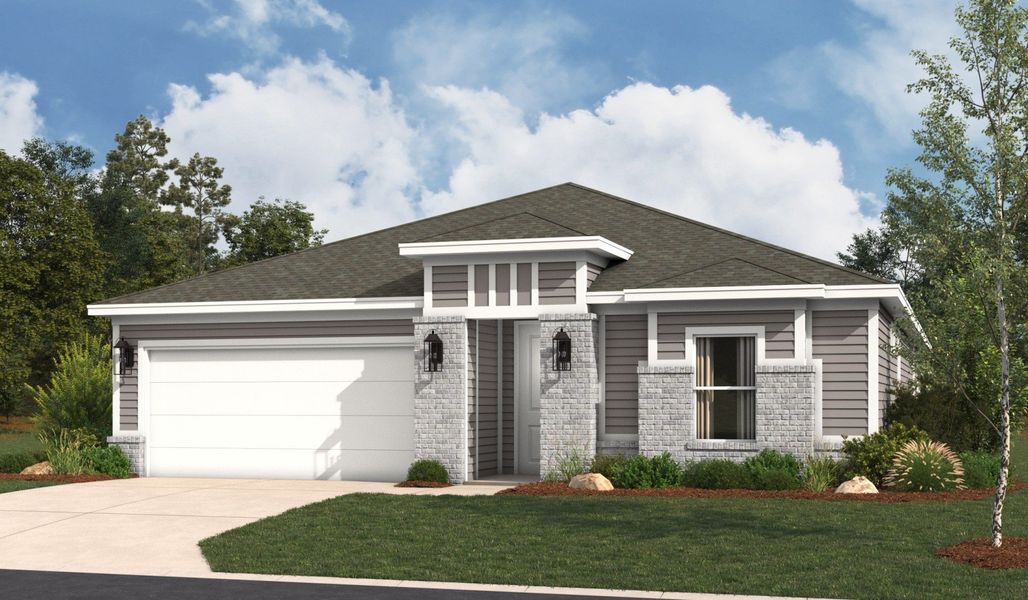 Representative exterior photo of a completed home built from the Arlington by Hakes Brothers in Hunters Ranch, San Antonio, TX (Image 21).