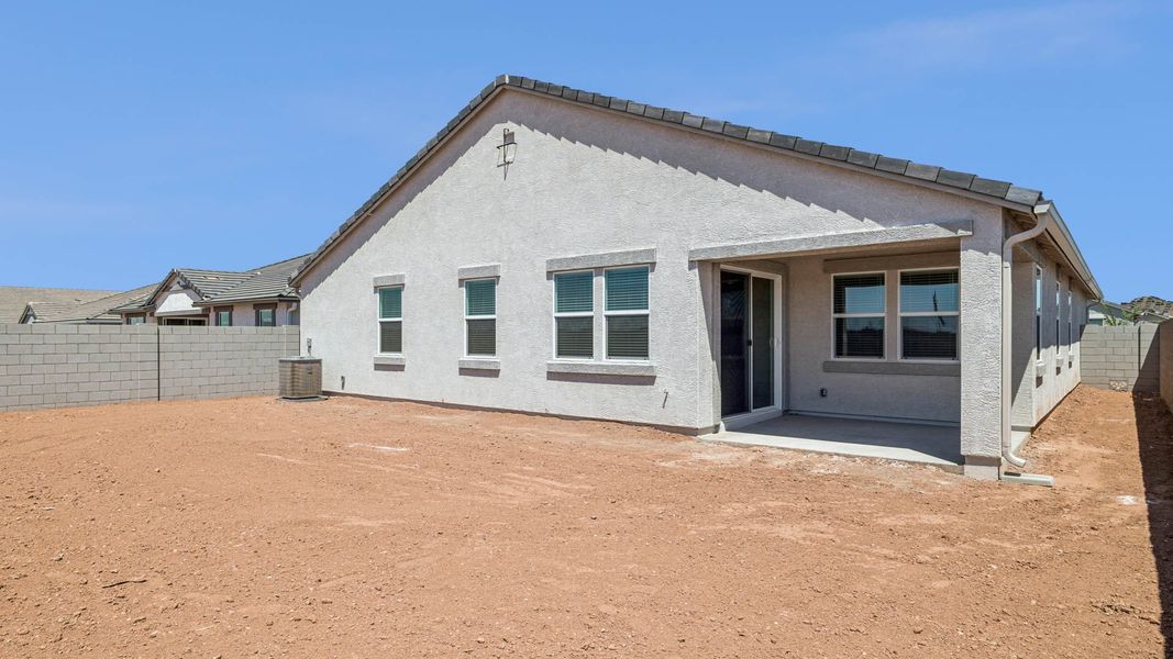 Exterior details and patio area of a home in Radiance at Superstition Vistas, Apache Junction (Image 3).