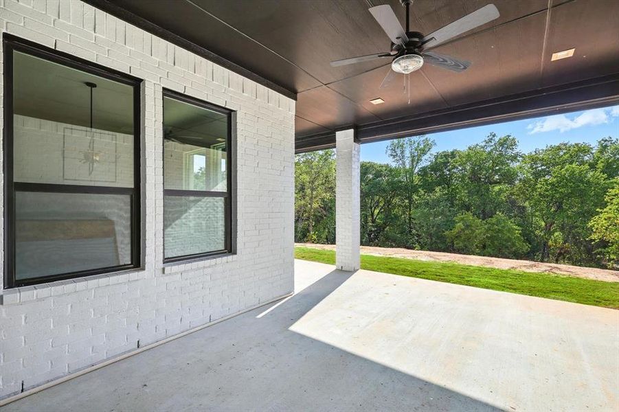 View of patio with ceiling fan View of patio with ceiling fan