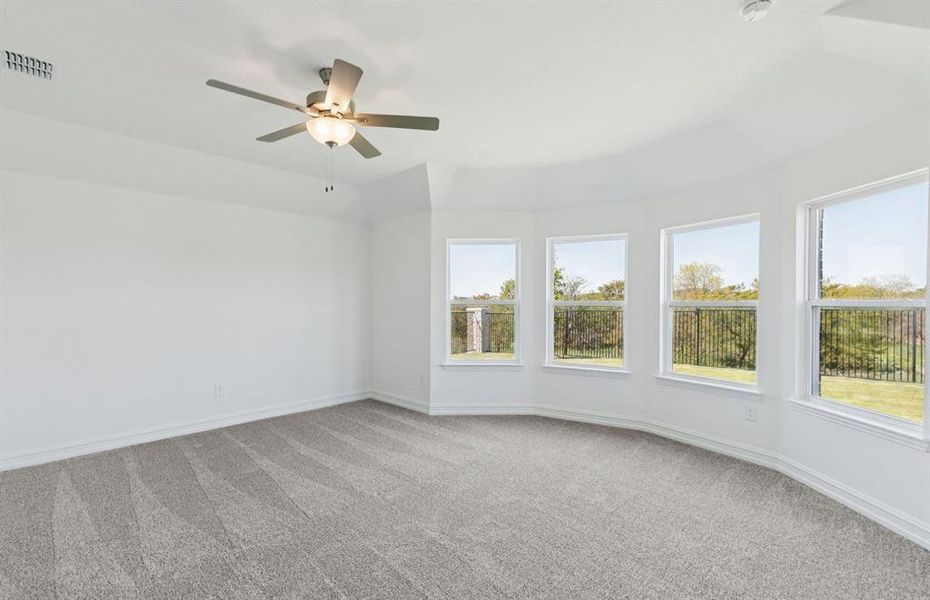 Elegant owner's suite with large windows Elegant owner's suite with large windows