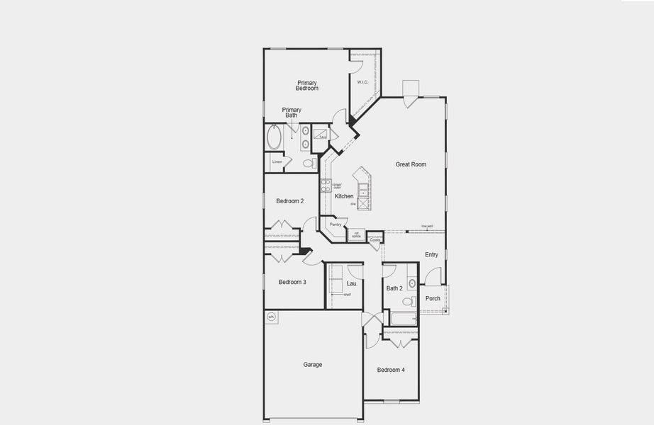 2D floor plan layout for the Plan 1702 by KB Home in Legend Heights - Sterling Collection, New Braunfels, TX (Image 3). 2D floor plan layout for the Plan 1702 by KB Home in Legend Heights - Sterling Collection, New Braunfels, TX (Image 3).