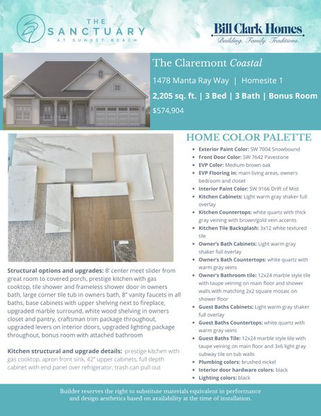 2D floor plan layout of this home in The Sanctuary at Sunset Beach, Sunset Beach, NC (Image 5).