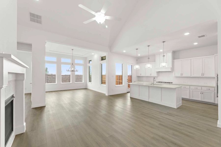 Open Kitchen-Living-Dining Room featuring the Timeless Collection