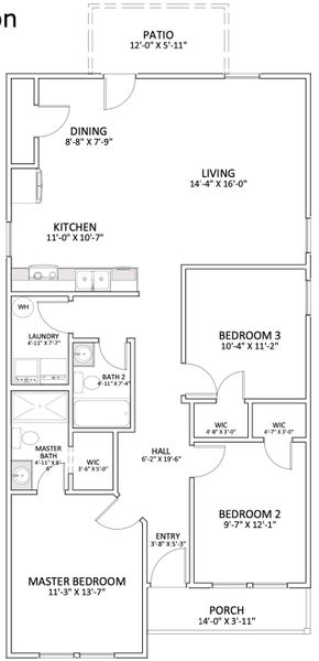 2D floor plan layout for the Lexington by Enchanted Homes in Arcadia Village, Spartanburg, SC (Image 5). 2D floor plan layout for the Lexington by Enchanted Homes in Arcadia Village, Spartanburg, SC (Image 5).