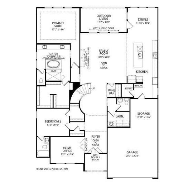2D floor plan layout of this home in Trinity Falls 60, McKinney, TX (Image 6). 2D floor plan layout of this home in Trinity Falls 60, McKinney, TX (Image 6).