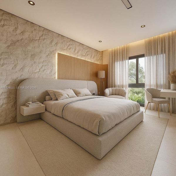 Furnished interior view inside a new home in , Hollywood (Image 23).