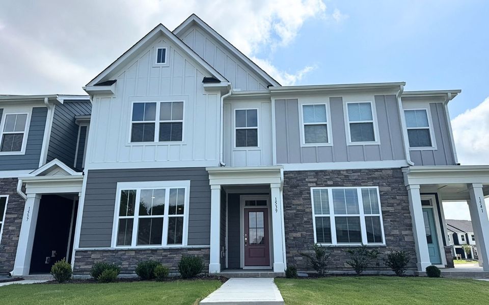 Front exterior of a new home in Wendell Falls, Wendell, NC, highlighting curb appeal (Image 14).