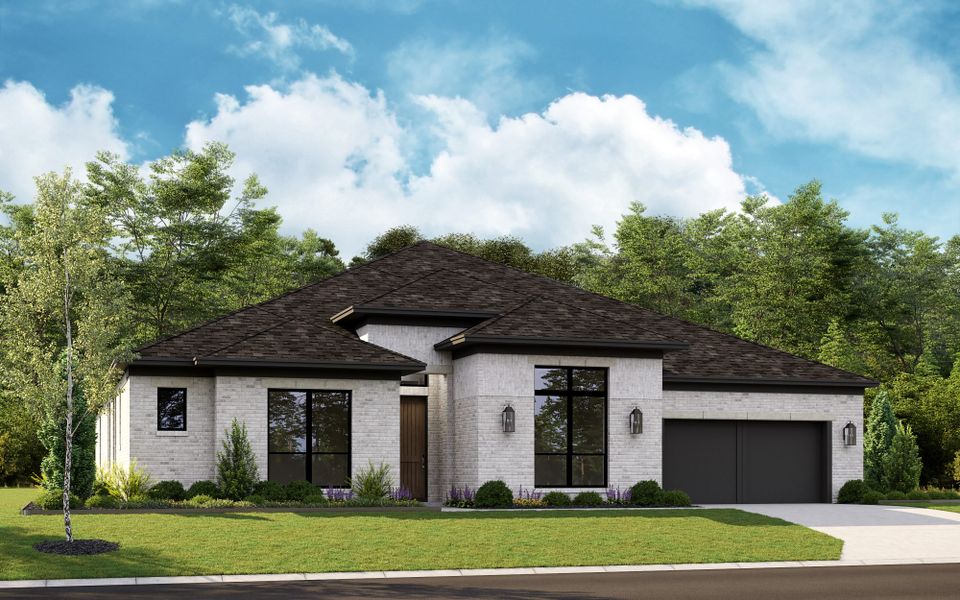 Representative exterior photo of a completed home built from the 6011 by Tradition Homes in Furst Ranch – 80′ Lots, Argyle, TX (Image 4).