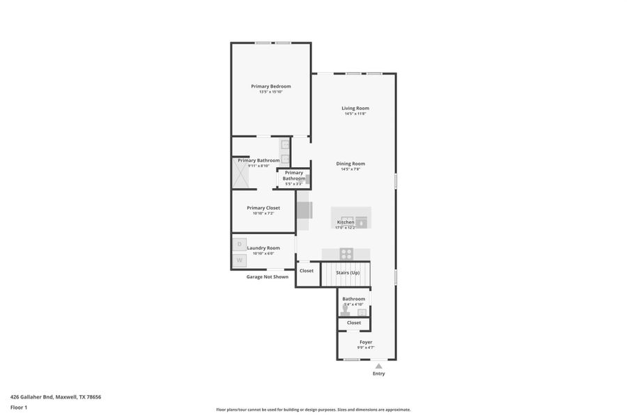 2D floor plan layout of this home in Bollinger, Maxwell, TX (Image 4).