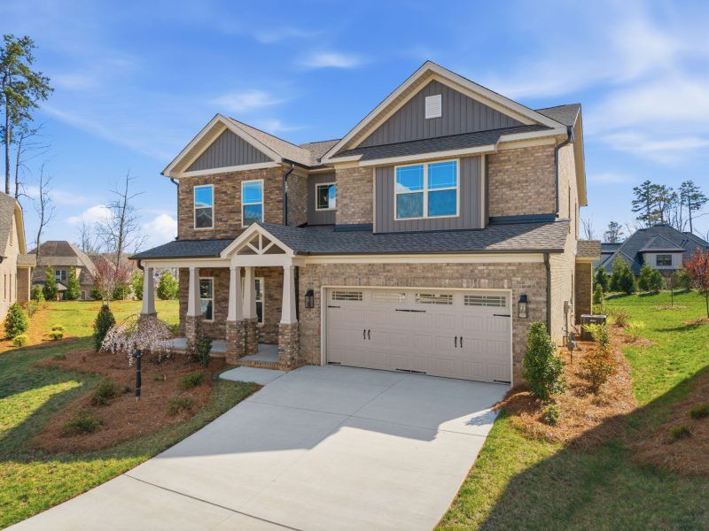 Front exterior of a new home in Blacksmith, Stokesdale, NC, highlighting curb appeal (Image 32).