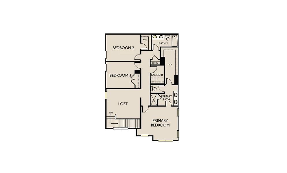 2D floor plan layout of this home in Preserve at The Point, Rolesville, NC (Image 3).