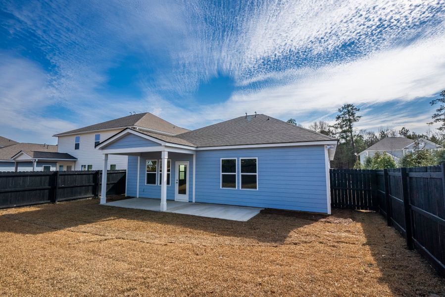 Exterior details and patio area of a home in Monroe Preserve, Chapin (Image 36).