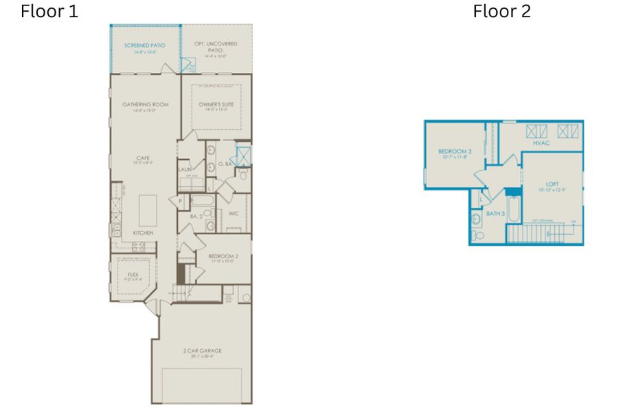 Floor Plan Level 1 and Floor Plan Level 2