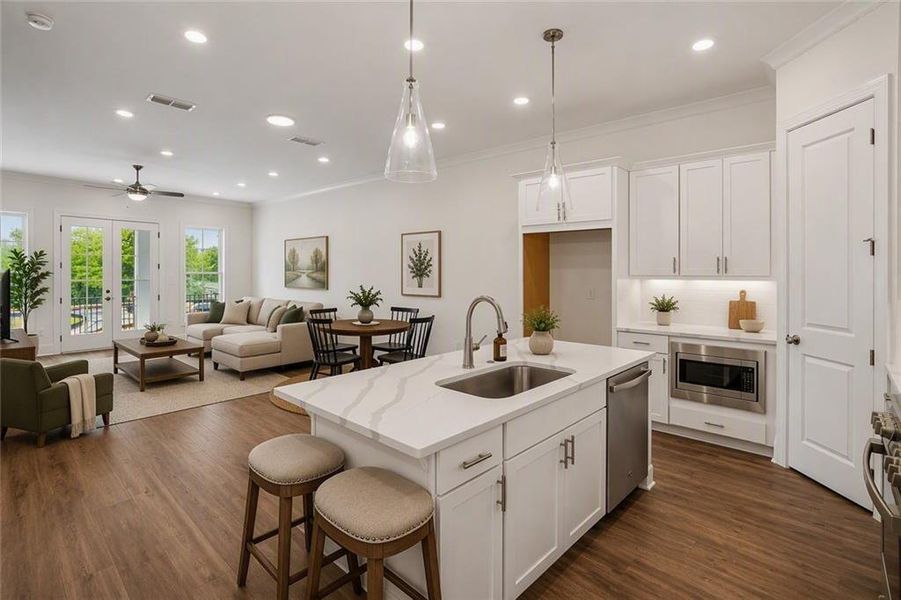 Furnished interior view inside a new home in Waterhaven, Cumming (Image 19).