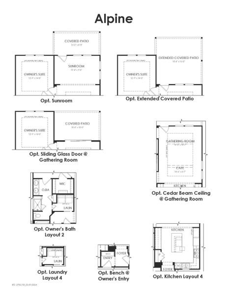 2D floor plan layout for the Alpine by Del Webb in Del Webb Fulshear, Fulshear, TX (Image 4).