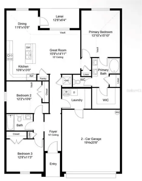 2D floor plan layout of this home in , Poinciana, FL (Image 2). 2D floor plan layout of this home in , Poinciana, FL (Image 2).