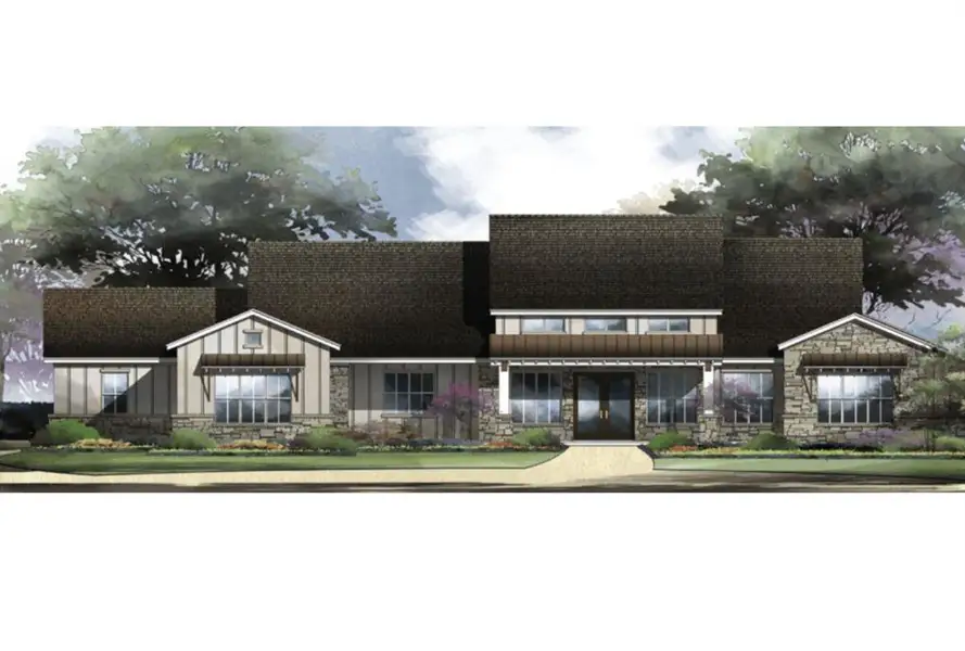 Exterior rendering of this home design in , Austin, TX (Image 2). Exterior rendering of this home design in , Austin, TX (Image 2).