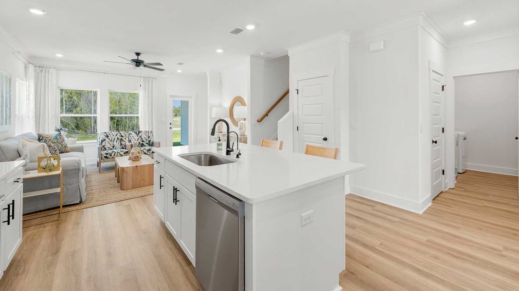 Representative furnished interior of a home built from the Alabaster by D.R. Horton in Colonial East, Panama City Beach (Image 12). Representative furnished interior of a home built from the Alabaster by D.R. Horton in Colonial East, Panama City Beach (Image 12).
