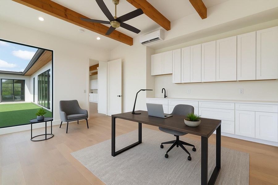 Den - virtually staged as an office option Den - virtually staged as an office option