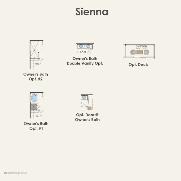 2D floor plan layout for the Sienna by Pulte Homes in Santa Rita Ranch, Liberty Hill, TX (Image 4).