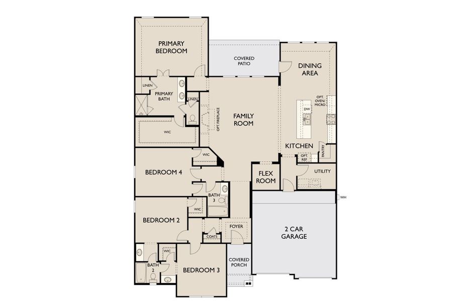2D floor plan layout for the Mitchell by Ashton Woods in Brookshire at Legacy Hills-60s, Celina, TX (Image 4). 2D floor plan layout for the Mitchell by Ashton Woods in Brookshire at Legacy Hills-60s, Celina, TX (Image 4).