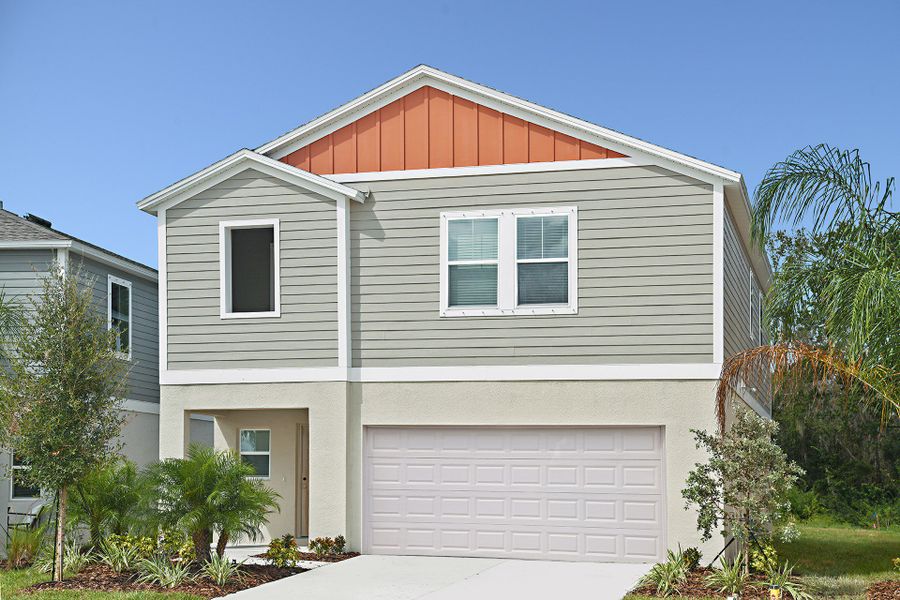 Representative exterior photo of a completed home built from the Turquesa by Casa Fresca Homes in Crosswinds, Haines City, FL (Image 4).