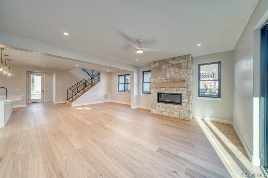 Visually defined Living & Dining Spaces