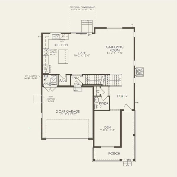 2D floor plan layout for the Waterville by Pulte Homes in Overland Ranch, Aurora, CO (Image 3). 2D floor plan layout for the Waterville by Pulte Homes in Overland Ranch, Aurora, CO (Image 3).