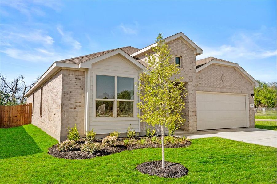 Front exterior of a new home in , Cleburne, TX, highlighting curb appeal (Image 2). Front exterior of a new home in , Cleburne, TX, highlighting curb appeal (Image 2).