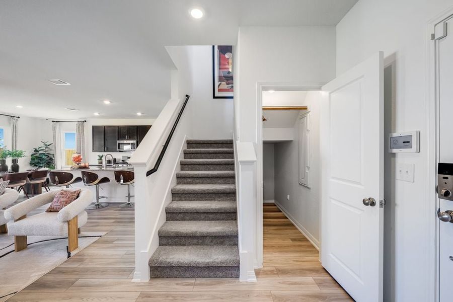 Representative furnished interior of a home built from the Kestrel by Taylor Morrison in Longview 40s, Del Valle (Image 15).