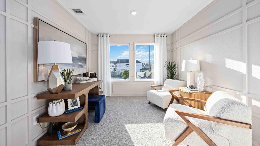 Furnished interior view inside a new home in Wheatley Oaks, Houston (Image 4). Furnished interior view inside a new home in Wheatley Oaks, Houston (Image 4).