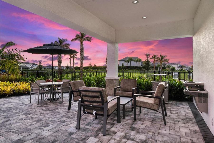 Exterior details and patio area of a home in Skye Ranch Community Group Page, Sarasota (Image 3).