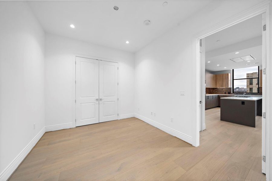 Third bedroom: thoughtfully designed can easily transition into a functional home office or gym. Third bedroom: thoughtfully designed can easily transition into a functional home office or gym.