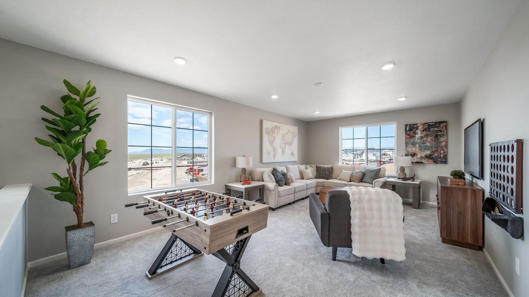 Furnished interior view inside a new home in Banning Lewis Ranch - New Homes Colorado Springs, Colorado Springs (Image 26). Furnished interior view inside a new home in Banning Lewis Ranch - New Homes Colorado Springs, Colorado Springs (Image 26).