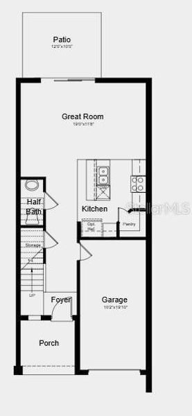 2D floor plan layout of this home in The Towns at Tiburon, Nokomis, FL (Image 4).