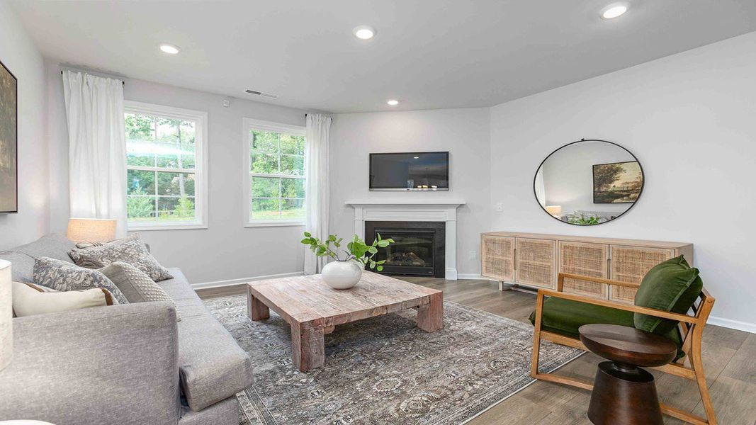 Furnished interior view inside a new home in The Villas at Kinsley, Jamestown (Image 17).