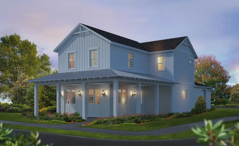 Representative exterior photo of a completed home built from the Iris by ICI Homes in Persimmon Park, Wesley Chapel, FL (Image 3). Representative exterior photo of a completed home built from the Iris by ICI Homes in Persimmon Park, Wesley Chapel, FL (Image 3).