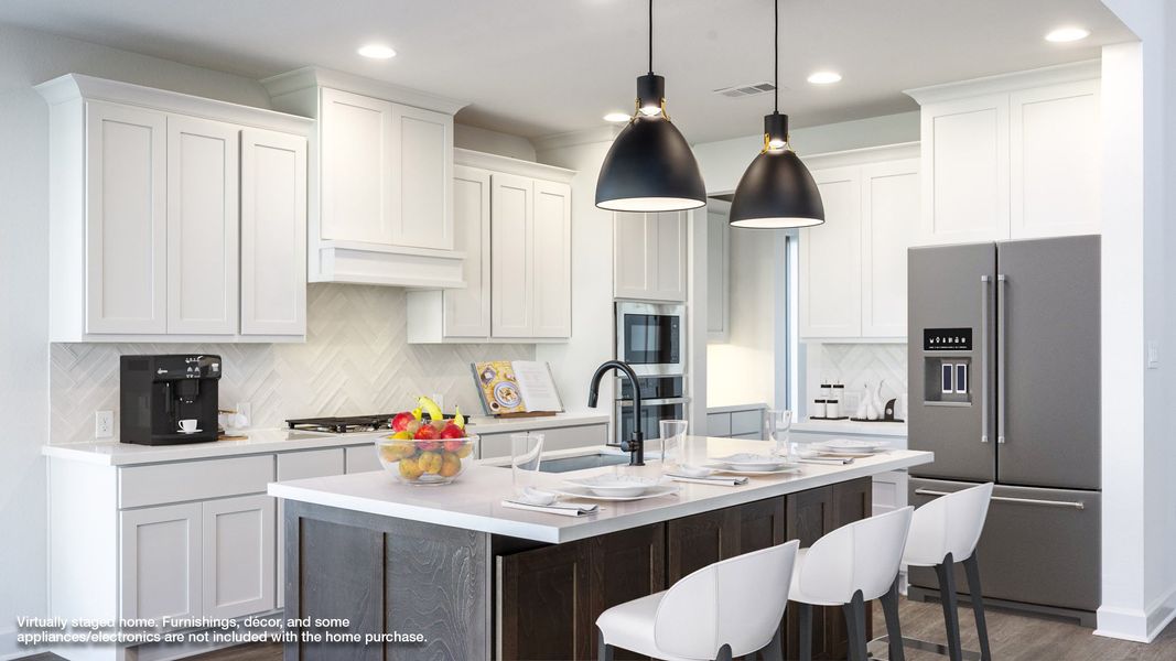 Furnished interior view inside a new home in Wolf Ranch 56', Georgetown (Image 2).