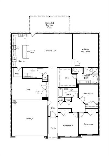 2D floor plan layout of this home in Sierra Vista at Kelly Ranch, Aledo, TX (Image 4).
