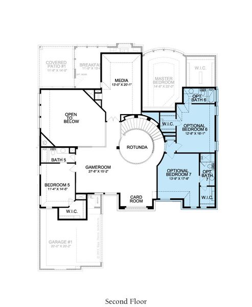 2D floor plan layout for the Biltmore by Landon Homes in Lexington Frisco, Frisco, TX (Image 17).